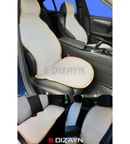 S-Dizayn Oto Koltuk Koruyucu Kılıf Set Krem Universal 2+3 Parça Ön Arka