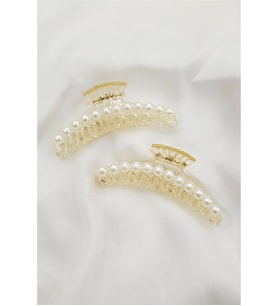 2 ADET ORTA  BOY İNCİLİ MANDAL TOKA 7 CM.