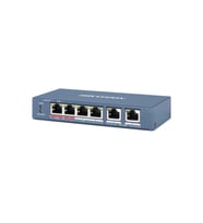 HIKVISION 4port PoE 65w 2-Uplink 10/100 Yönetilemez Switch Metal DS-3E0106HP-E