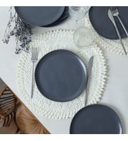 Keramika Mat Gri Sardes Pasta Tabağı 22 Cm 6 Adet 959