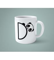 D Harfi Panda Alfabe Baskılı Kupa Bardak