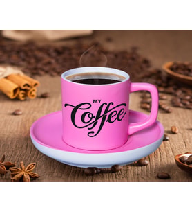 BK Gift Mat Pembe Renk Türk Kahvesi Fincanı-1 Renkli Türk Kahvesi Fincanı, Arkadaşa Hediye, Anneye Hediye, Kahve Fincanı