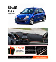 e-biz RENAULT CLİO SYMBOL AİRBAGLİ (2003-2006) Uyumlu Torpido Örtüsü - Siyah-Kahverengi - RE012