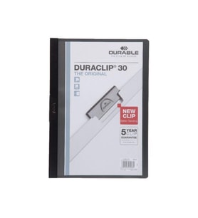 Durable Sıkıştırmalı Dosya DuraClip Ortadan Klipsli 30 Sayfa A4 Siyah (25 Li Paket)