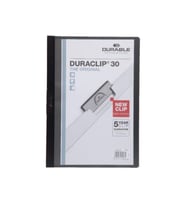 Durable Sıkıştırmalı Dosya DuraClip Ortadan Klipsli 30 Sayfa A4 Siyah (25 Li Paket)