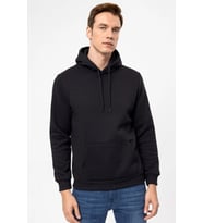 Süvari Kapüşonlu Yaka Regular Kalıp Düz Siyah Sweatshirt