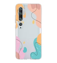 Xiaomi Mi Note 10 Uyumlu Kapak Karışık Renkler Tasarımlı Şeffaf Silikon Kılıf