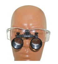 HiperLupa ST535 Doktor Gözlük Univet Yeşil Beyaz Çerçeve 3-5X Siyah Loupe