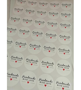 Hand made with love opak etiket 70 adet sticker-0024