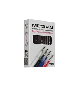 Metapin Isı ile Silinebilen Uçan Refill Kalem İçi Siyah (0.7 mm) - 50 Adet