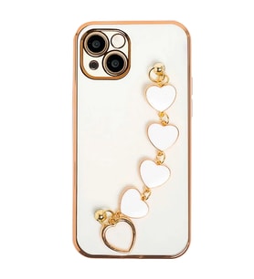 Ally iPhone 13 6.1inç Kılıf Kalp Bileklik Tutuculu Lüx Silikon Askılı Kılıf- - HEP-4668-798