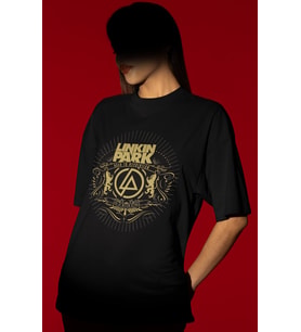 Tasarım Linkin Park Rock Metal Müzik Grubu Baskılı Unisex Oversize Tişört