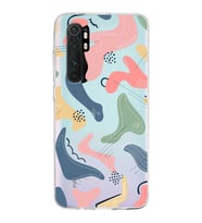 Xiaomi Mi Note 10 Lite Uyumlu Kapak Abstract Tasarımlı Şeffaf Silikon Kılıf
