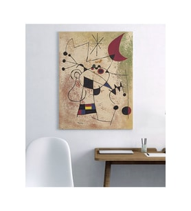 Joan Miro - Pajaro Relampago Cegado Fuego Luna Tablo 60 X 80 Cm