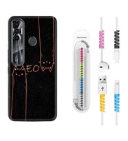 Tecno Spark 6 6 Go 8C 8 Pro 7 7 Pro Kılıf Kablo Koruma Spiral Silikon Meow 1657