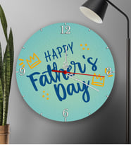 Happy Father's Day Baskılı Yuvarlak Duvar Saati 20cm Babalar Gününe Özel Hediye B3 (Çok Renkli)
