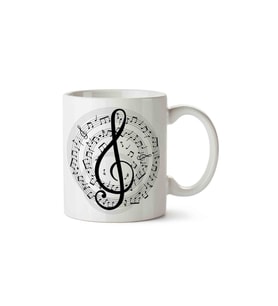 Müzik Notalar Porselen Kupa Bardak