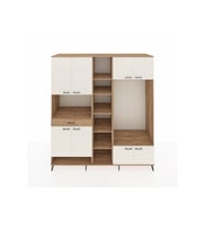 Kronos Dolap 12 Raflı Tek Çekmeceli 8 Kapaklı 220x59x243 Çam-Aytaşı/Çam