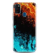 Samsung M21 M22 M23 M30 M31S M32 Kılıf Desenli Silikon Orange Blue Color 1665