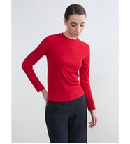 LCW Modest Kırmızı Bisiklet Yaka Kadın Body