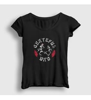 Presmono Kadın Siyah Skeleton Grateful Dead T-Shirt 387259tt