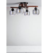 WESTON 4 LÜ CEVİZ FÜME CAMLI PLOFONYER AVİZE