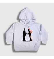 Presmono Unisex Çocuk Beyaz Wish You Were Here Pink Floyd Kapüşonlu Sweatshirt 354580tt