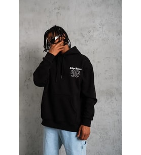 Erkek 98 Baskılı Kapüşonlu 3 iplik pamuklu hoodie Sweatshirt - Siyah