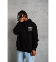 Erkek 98 Baskılı Kapüşonlu 3 iplik pamuklu hoodie Sweatshirt - Siyah