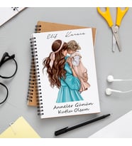 Anneler Günün Kutlu Olsun Anne - Kız Baskılı Defter Kişiye Özel