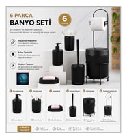 Premium Lüks 6’lI Banyo Aksesuar Seti Modern Tasarım