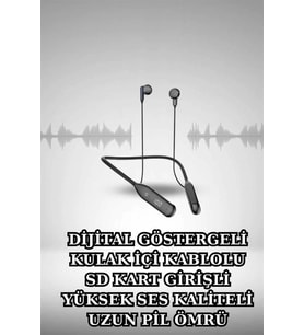 Mey İthalat® Alarm Titreşim Özellikli Akıllı Saat Mikrofonlu Kablolu Bluetooth Kulaklık 60 Saat