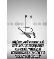 Mey İthalat® Alarm Titreşim Özellikli Akıllı Saat Mikrofonlu Kablolu Bluetooth Kulaklık 60 Saat