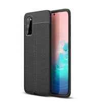 Samsung Galaxy S20 Deri Görünümlü Silikon Siyah