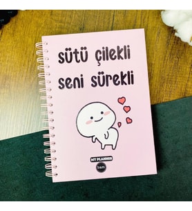 SÜTÜ ÇİLEKLİ SENİ SÜREKLİ TASARIM HAFTALIK PLANLAYICI KONUŞAN AJANDA (Karışık)