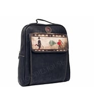 Charlie Chaplin  Figürlü Unisex Canta Hem Sırt Hem Capraz Hem Elde Etnik Bohem Style - SİYAH