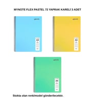 FLEX Pastel Defter A4 72 Yaprak Kareli 3 Adet