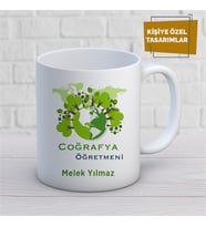 Kişiye Özel İsim Yazılabilir Coğrafya Öğretmeni Kupa Bardak
