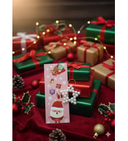 1 Adet Noel Baba Yılbaşı Ayracı ve  Yıldız Anahtarlık - Yılbaşı Hediye - Yılbaşı  Süsü - Jelatinli