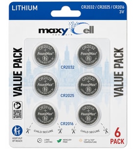 MaxyCell 6 Adet(2+2+2) Karışık CR2032 CR2025 CR2016 3 V Lityum Düğme Pil