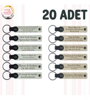 Beyaz & S Kahve, Kına Gecesi Misafirlerine Anlamlı Hatıra 20’li Set, Kişiye Özel Yazılı Anahtarlık