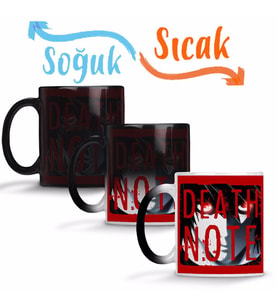 Death Note Logo Sihirli Kupa Bardak Porselen
