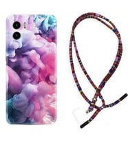 Vivo Y15S Y32 Y33S Y51 Y53S Kılıf Boyun Asklı Rasta Silikon Pink Cloud 1305