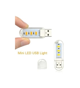 Mini USB Led Işık, Taşınabilir Gece Lambası, Kompakt ve Pratik Tasarım (Krem)