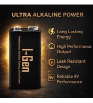 Batteries 6LR61 Ultra Alkalin 9 Volt Pil 9V Kare Pil (1, 9 Volt Tekli)