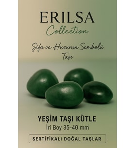 Sertifikalı Yeşim (Green Jade) Taşı Kütle 35–40 mm – İri Boy Şifa ve Huzur Taşı (Çok Renkli)