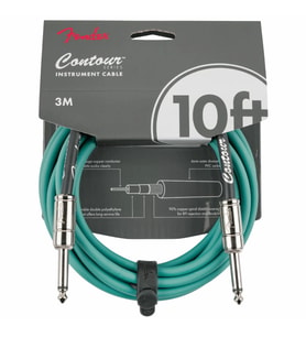 FENDER 0990571846 Contour Serisi Enstrüman Kablosu (5.5m) Sherwood Green, Ekstra Uzunluk, Örgülü Yapı, Profesyonel Kullanım İçin İdeal Esneklik