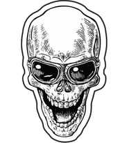 Kurukafa Sticker Sİyah Renk 19CM