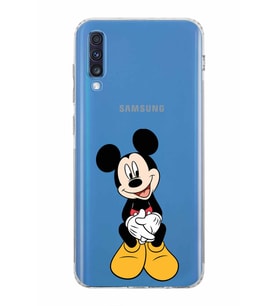 Samsung Galaxy A70  Kamera Korumalı  Kapak Mickey Mouse Tasarımlı  Şeffaf Kılıf