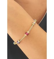 Swarovski taşlı 925ayar Gümüş Üzerine Altın Kaplama Trend Bileklik